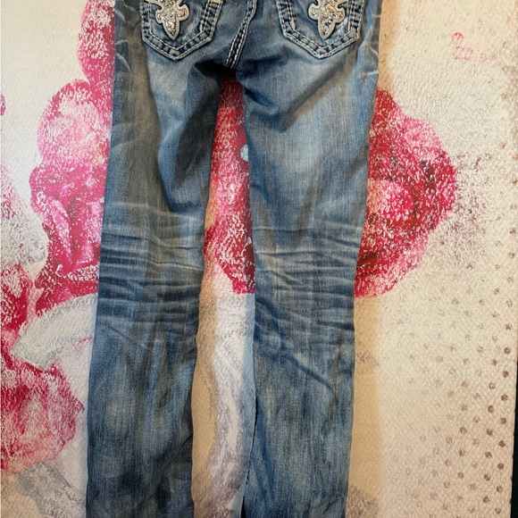 Rock Revival Low Rise Boot Cut Blinged Jeans Y2K - Picture 6 of 11